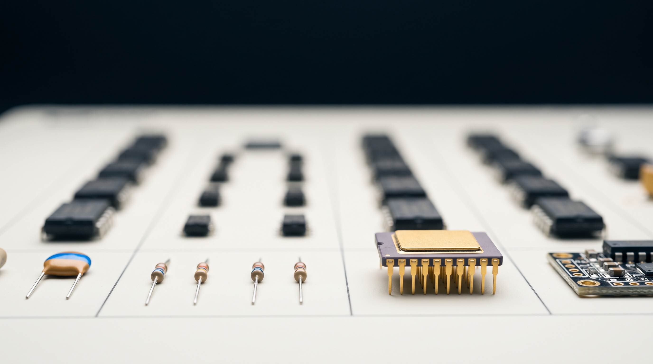 Close-up of electronic components on a circuit board