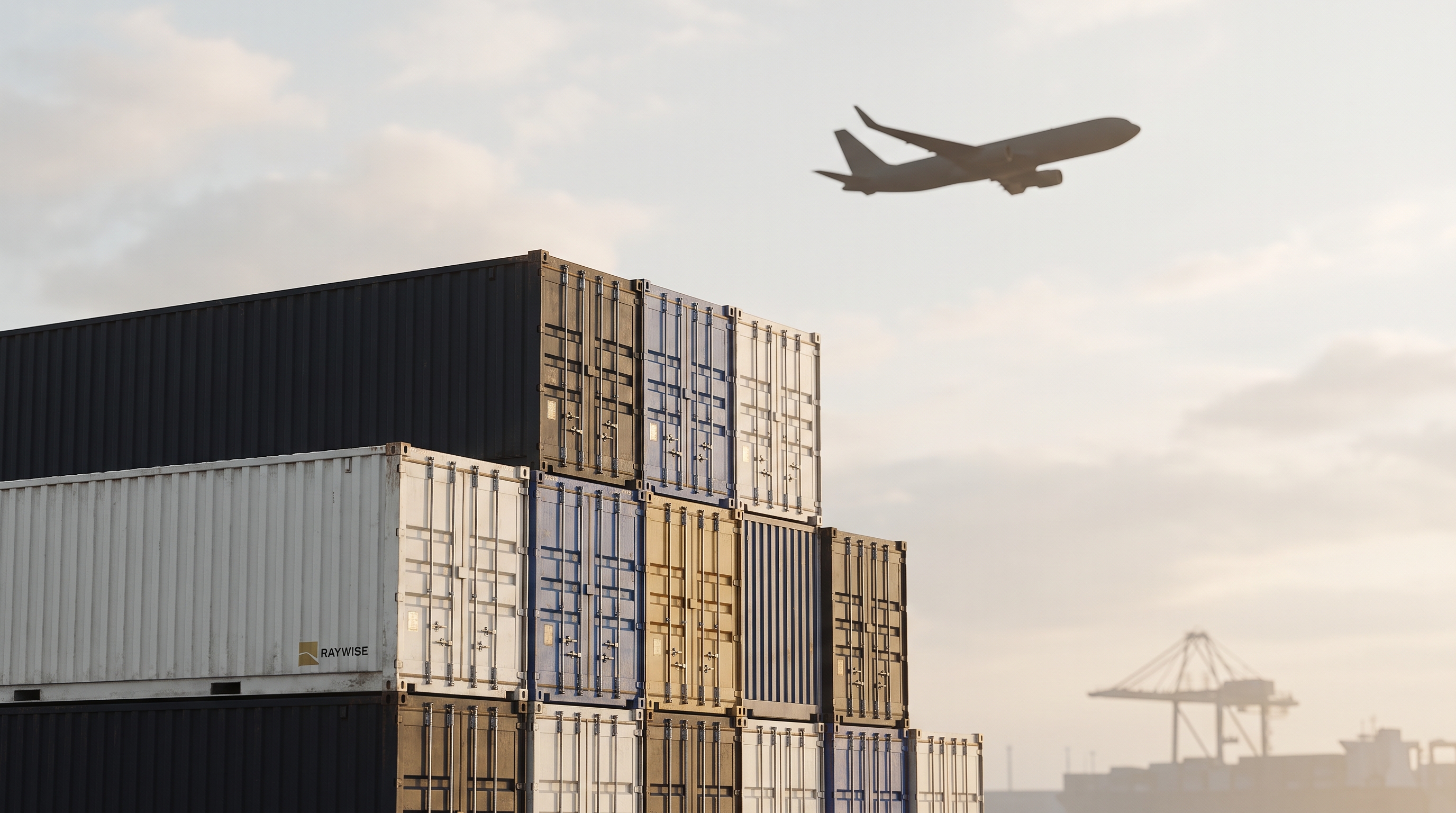 Container ship and global trade routes representing import and export operations